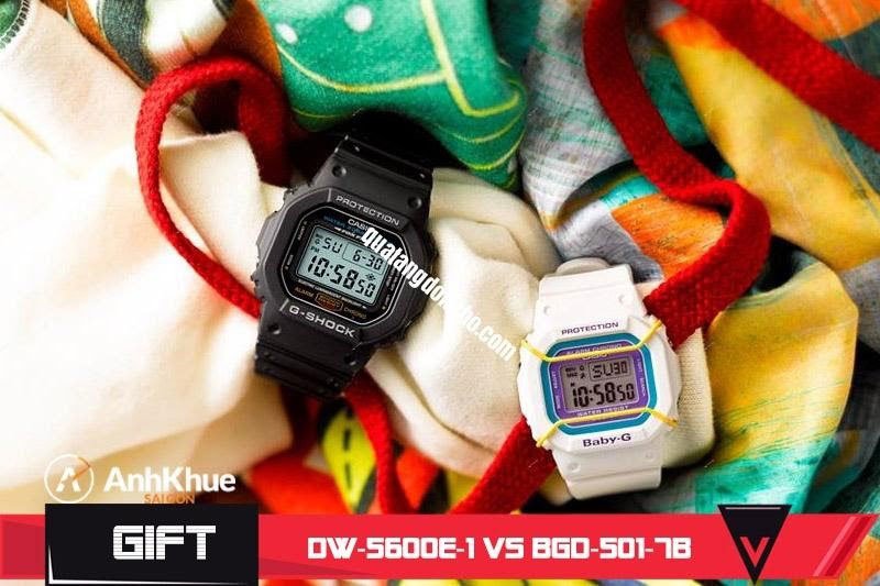 G-Shock DW-5600E-1 & Baby-G BGD-501-7B