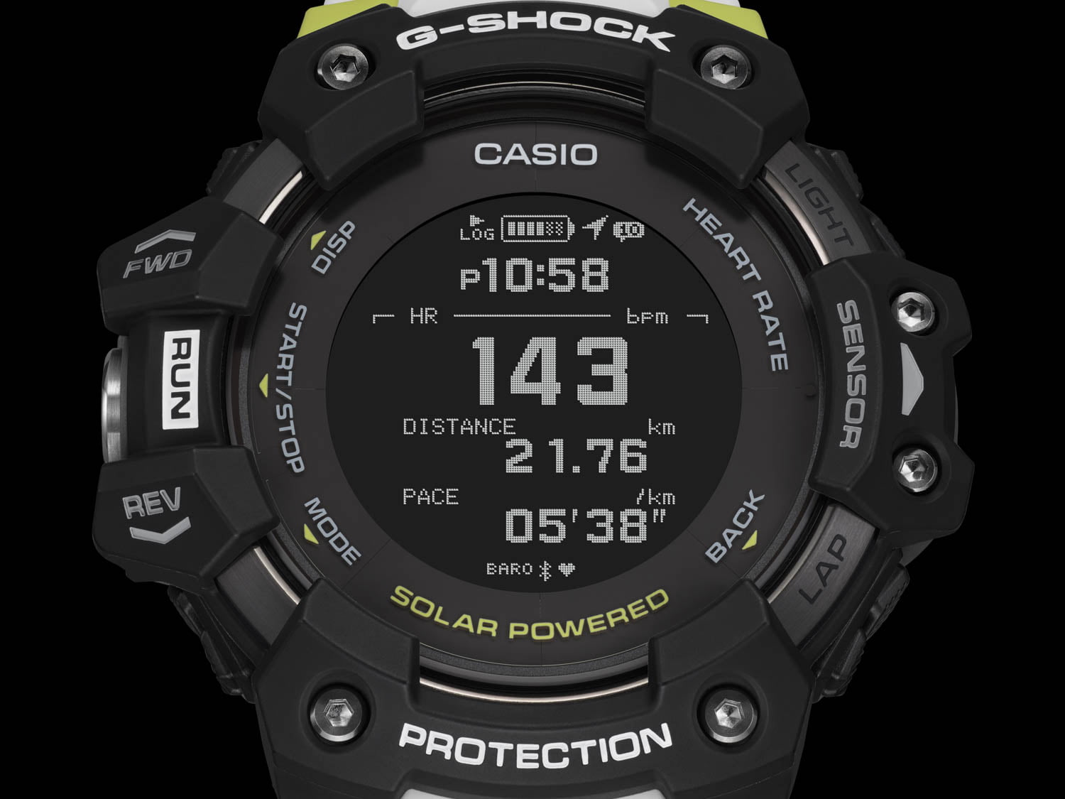 Mặt trước của đồng hồ G-Shock GBD-H1000.