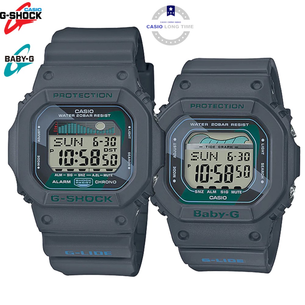 Đồng hồ đôi Casio G Shock GLX-5600VH-1DR và baby G BLX-560VH-1DR - Chống nước độ sâu